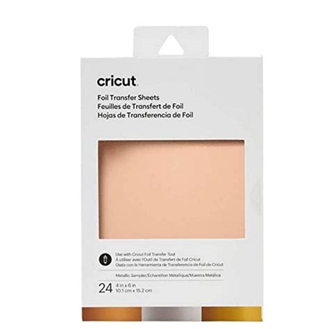Cricut Transfer Foil Sheets 10x15cm 24 sheets (Silver); Make your projects shine with stunning foil effects; Ideal for adding accents to cards, invitations, gift boxes & more; Optimized for Cricut Foil Transfer Tool; For Cricut Maker® & Cricut Explore® machines